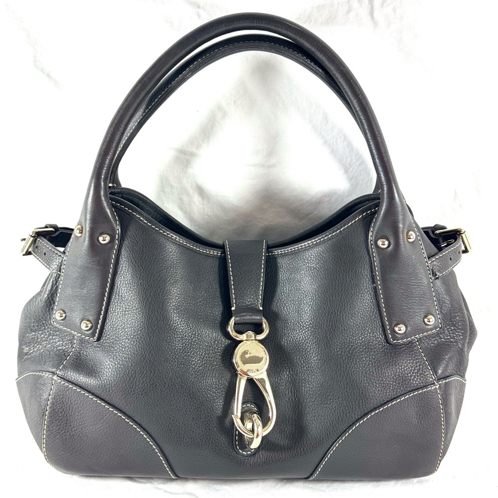 DOONEY & BOURKE Brown Leather Clasp Satchel Hobo Shoulder Bag